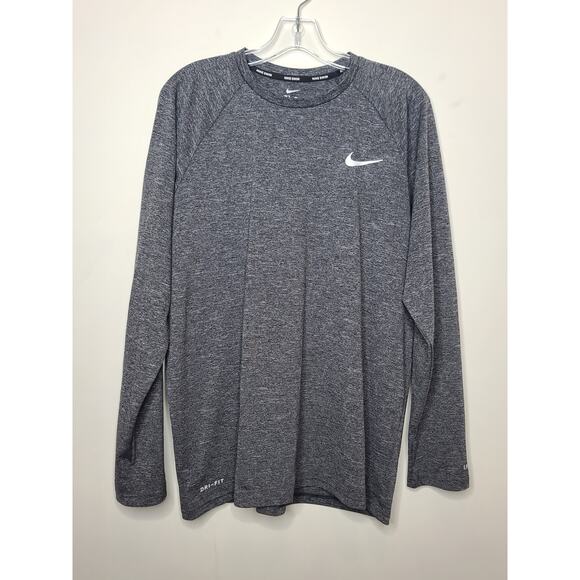 Nike Swim UPF 40+ grey long sleeve rashguard shirt - large - Picture 1 of 6